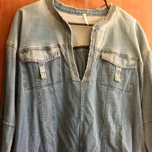 Free People Boho Chic Denim top NOT XS